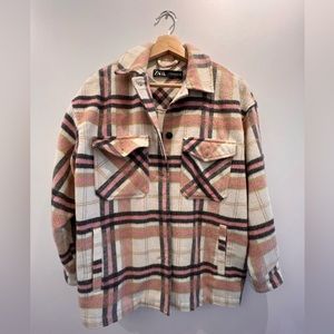 Zara Plaid Shacket XS